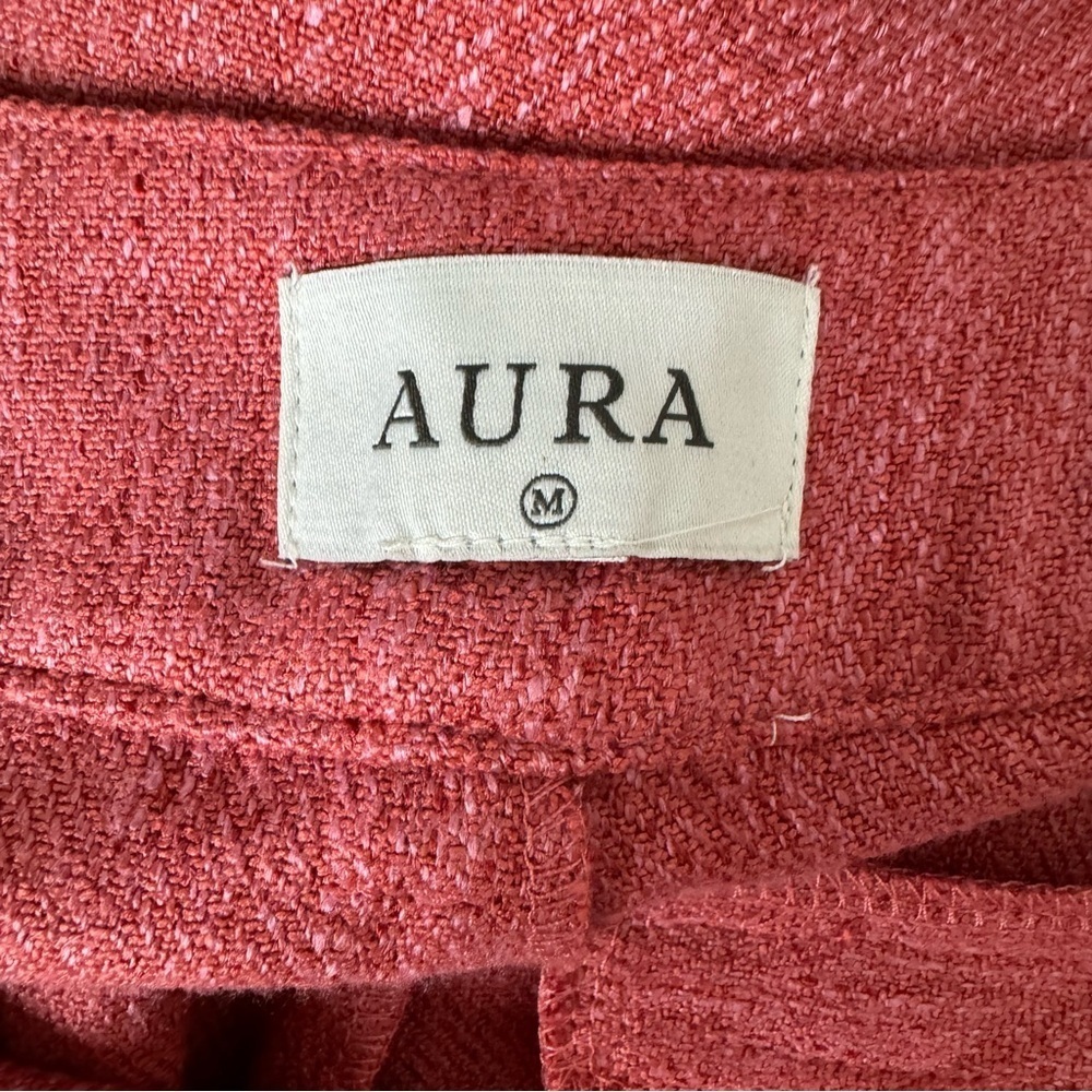 Aura Wide Leg Trouser Pants in Red Tweed Medium - Picture 6 of 8